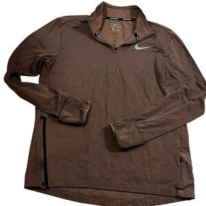 Brown Lightweight Quarter-Zip Jacket size Large